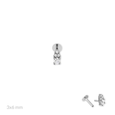 Srebrny piercing 153585